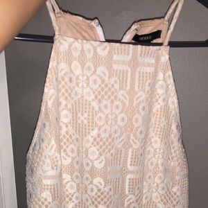 Beige lace bodycon dress